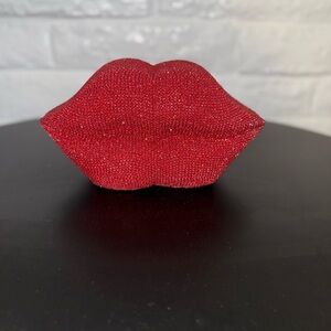 Red Lip-Shaped Glitter decor indoor - Unbranded
